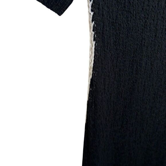 Ive Dress Women's XS Open Knit Sheer Black White Sweater Round Neck - Picture 4 of 9